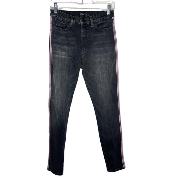 HUDSON / Barbara Track Stripe black skinny jeans in Dark Raven / 28 - Picture 1 of 10